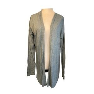 Gap Long Line Cardigan Sweater Heather Green Knit‎ Open Sleeve Lightweight S